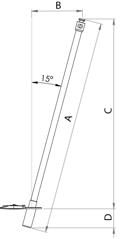 Dimensions de la hampe pour taud de bateau | Osculati